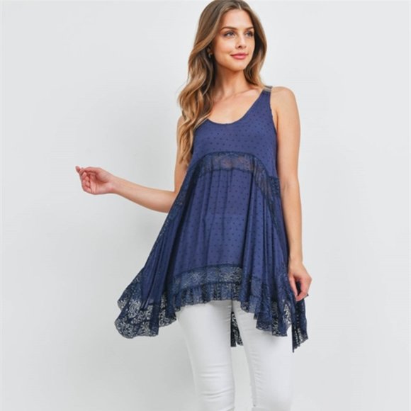 Navy Detailed boho tunic top - Picture 2 of 13